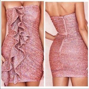 House Of Cb Grace Rose Gold Sequin Dress - image 1